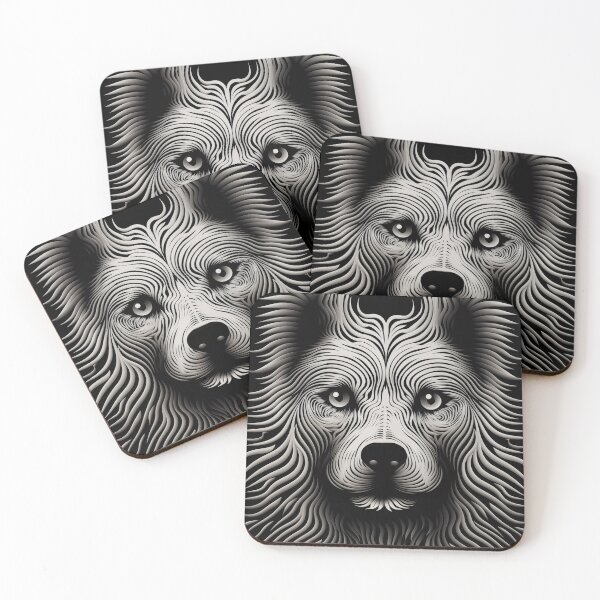 Item preview, Dynamic Op Art Dog Canvas Masterpiece designed and sold by Moisky Art.