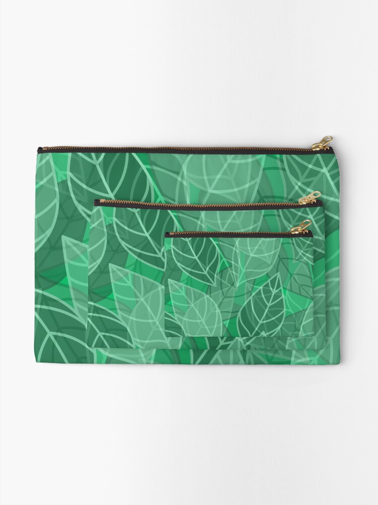 Thumbnail 2 of 4, Zipper Pouch, Spring leaf pattern designed and sold by WildsideArtShop.