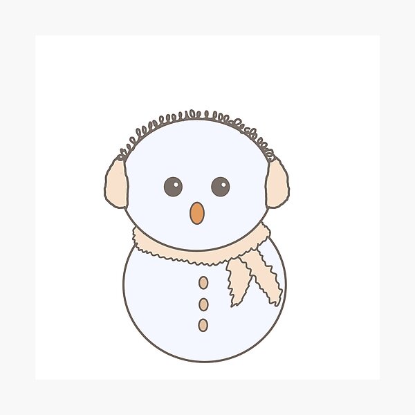 Item preview, Cute Soft OrangeChristmas Winter Snowman designed and sold by Kristka.