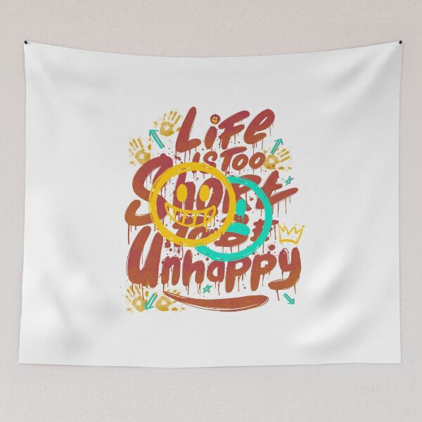 Item preview, LIFE IS TOO SHORT TO BE UNHAPPY designed and sold by momon artwork.