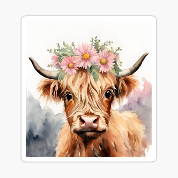 Baby Highland Cow Sticker
