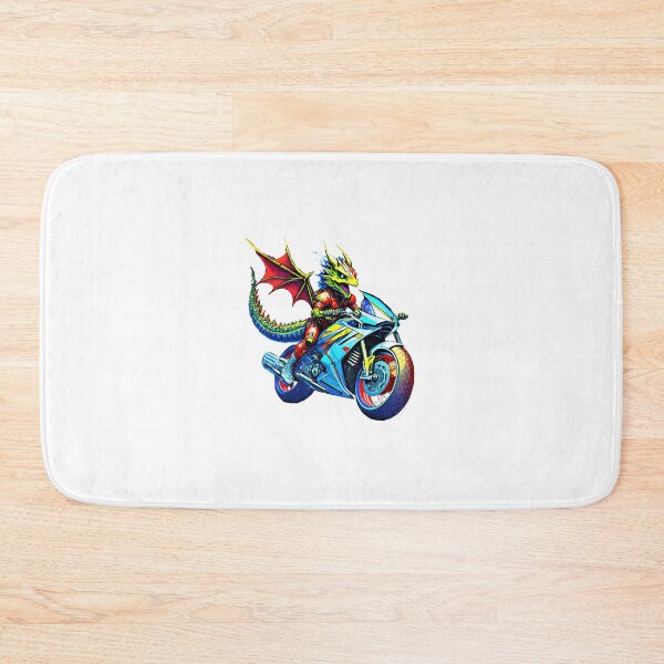 Artikelvorschau, Dragon flying away on his Superbike entworfen und verkauft von BADESIGNZZ.