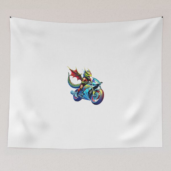 Item preview, Dragon flying away on his Superbike designed and sold by BADESIGNZZ.