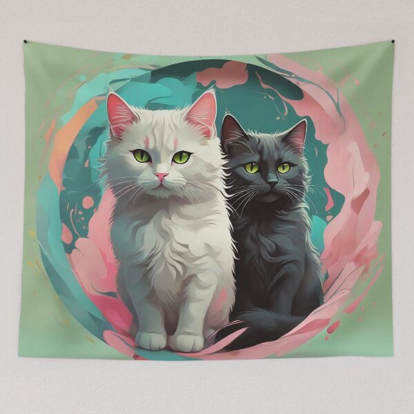 Item preview,  yin yang cats designed and sold by baspettersen.
