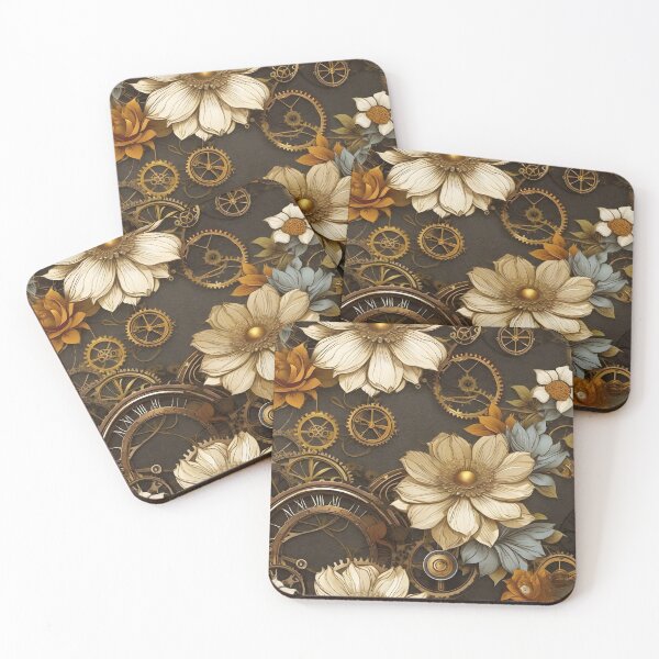Item preview, Steampunk Flowers Print #1 - Botanical Print for Textiles Apparel & Wallpaper designed and sold by CMooreWorx.