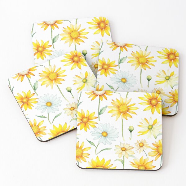 Item preview, yellow and white daisy print  designed and sold by gwiggington.