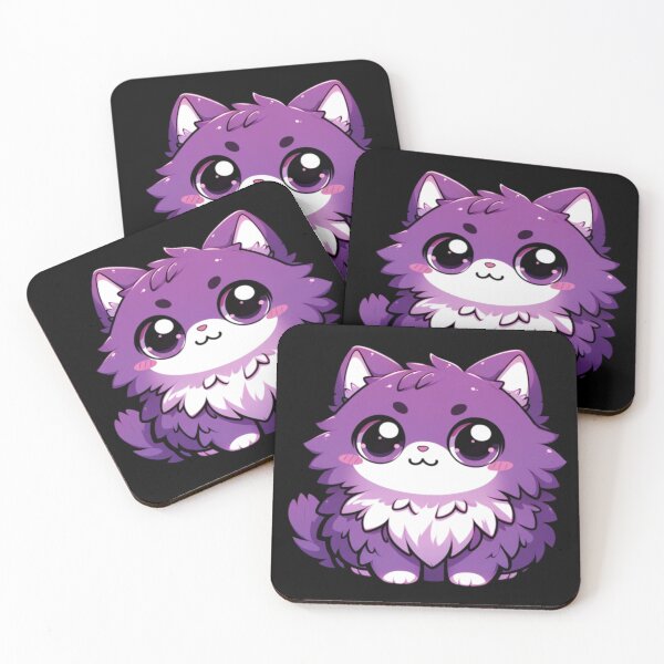 Item preview, Cute Manga Style Purple Cat Funny Gifts for The Whole Family designed and sold by EXON-Publishing.