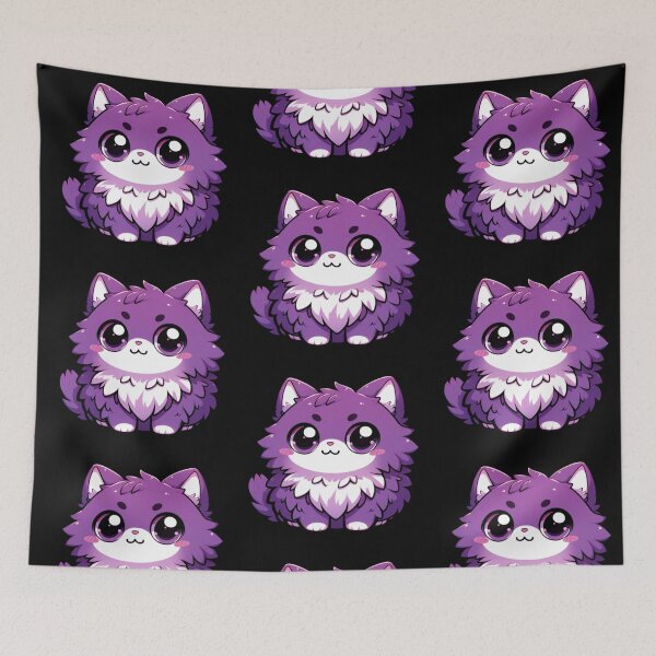 Item preview, Cute Manga Style Purple Cat Funny Gifts for The Whole Family designed and sold by EXON-Publishing.