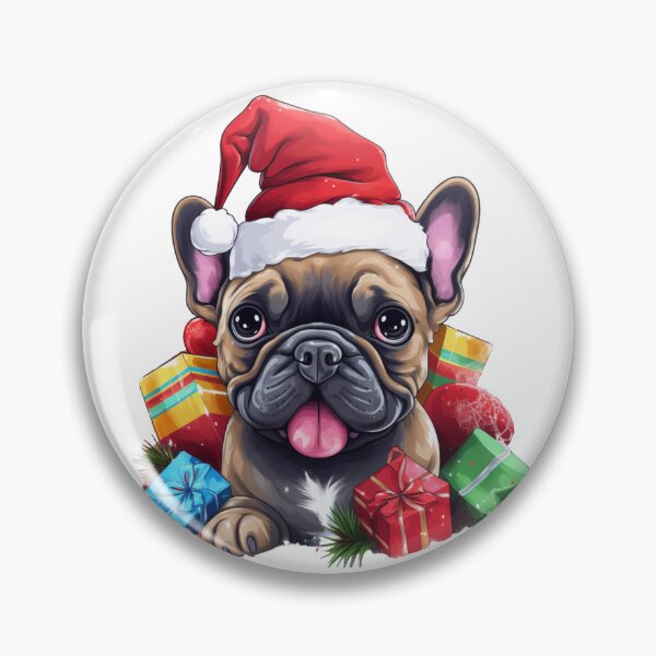Item preview, French Bulldog by a joyful Santa atmosphere and a hat  designed and sold by Catrisz.