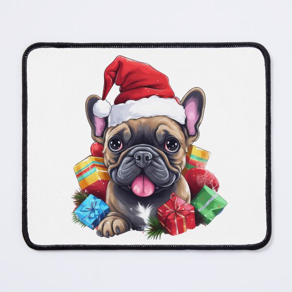 Item preview, French Bulldog by a joyful Santa atmosphere and a hat designed and sold by Catrisz.