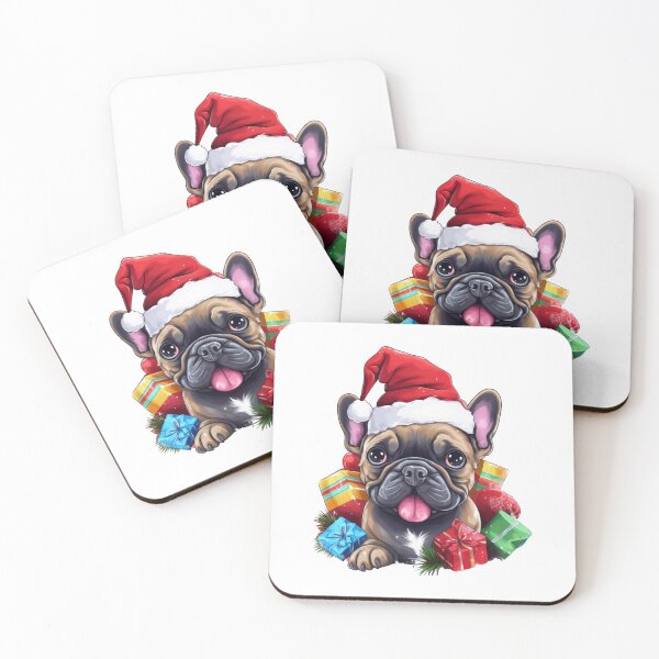 Item preview, French Bulldog by a joyful Santa atmosphere and a hat  designed and sold by Catrisz.
