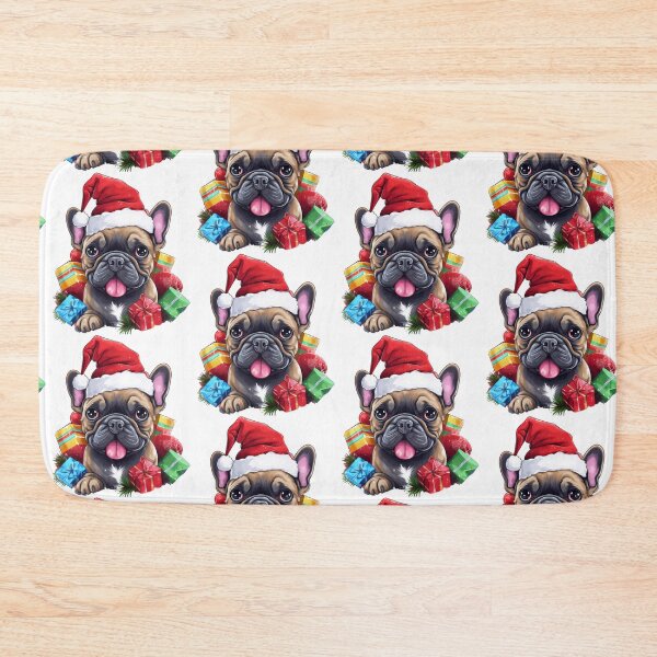 Item preview, French Bulldog by a joyful Santa atmosphere and a hat  designed and sold by Catrisz.