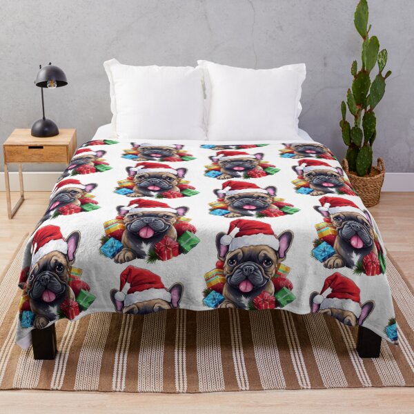Item preview, French Bulldog by a joyful Santa atmosphere and a hat  designed and sold by Catrisz.