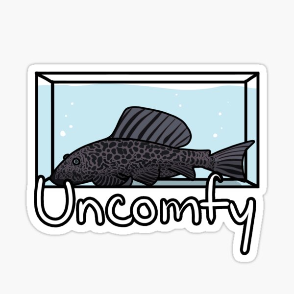 Vista previa del artículo con la obra «Pegatina incómoda de Pleco», diseñado y vendido por TrashyArtPlace.