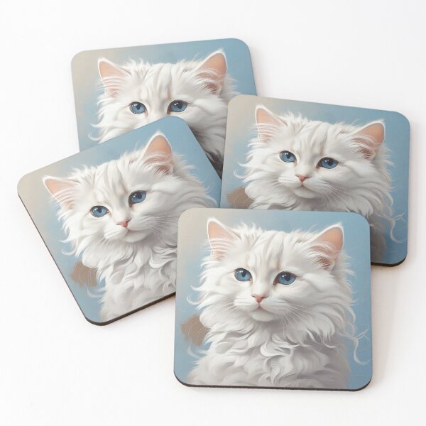 Item preview, beautiful white cat designed and sold by baspettersen.