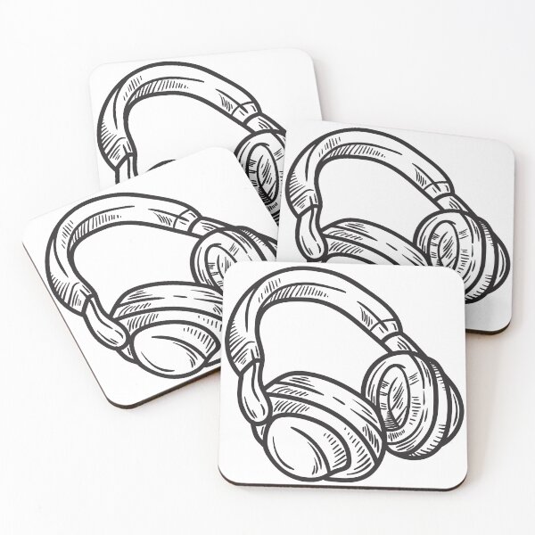 Item preview, AUDIO HEADPHONES BLACK AND WHITE DRAWING designed and sold by infinitearte.