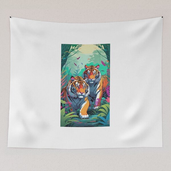 Item preview, Mystical Tiger in Vibrant Forest || designed and sold by Its-a-me-Marco.