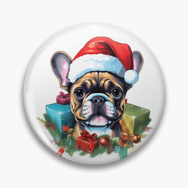 Item preview, Copy of French Bulldog by a joyful Santa atmosphere and a hat  designed and sold by Catrisz.