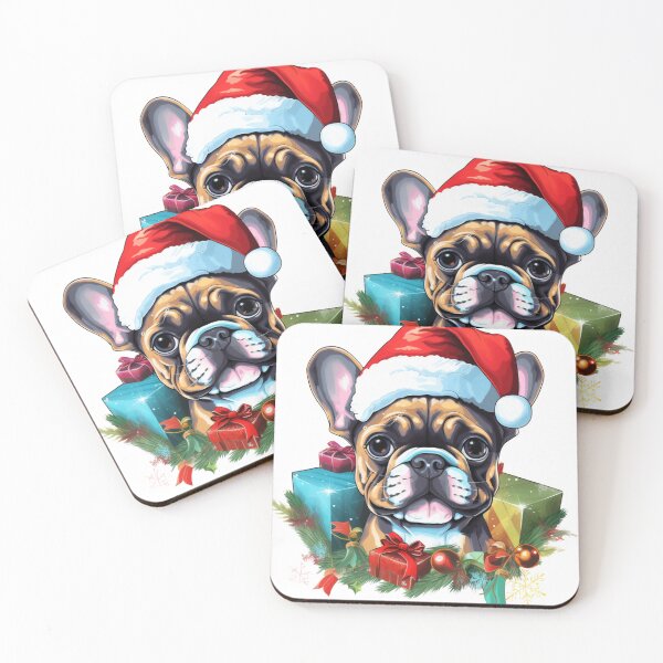 Item preview, Copy of French Bulldog by a joyful Santa atmosphere and a hat  designed and sold by Catrisz.
