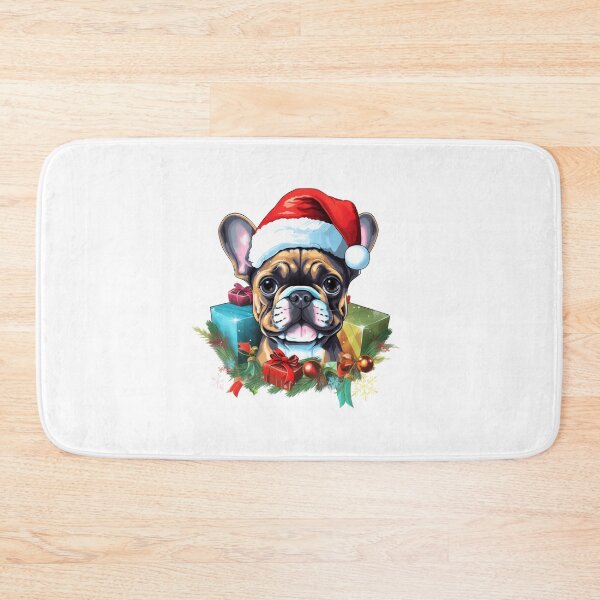Item preview, Copy of French Bulldog by a joyful Santa atmosphere and a hat  designed and sold by Catrisz.