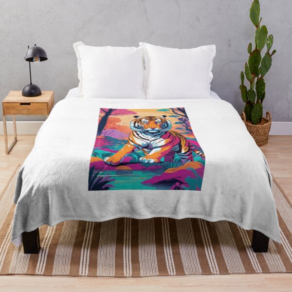Item preview, Mystical Tiger in Vibrant Forest ||| designed and sold by Its-a-me-Marco.