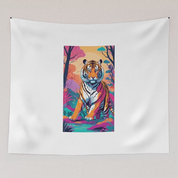 Item preview, Mystical Tiger in Vibrant Forest ||| designed and sold by Its-a-me-Marco.