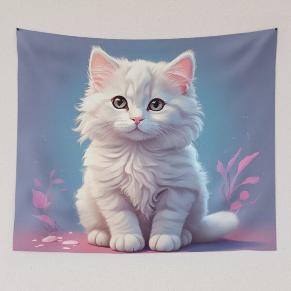 Item preview, white kitten designed and sold by baspettersen.