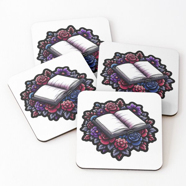 Item preview, Open Book with Flowers Gothic Style designed and sold by Truck Stop One.