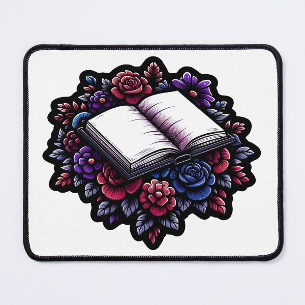 Item preview, Open Book with Flowers Gothic Style designed and sold by Truck Stop One.
