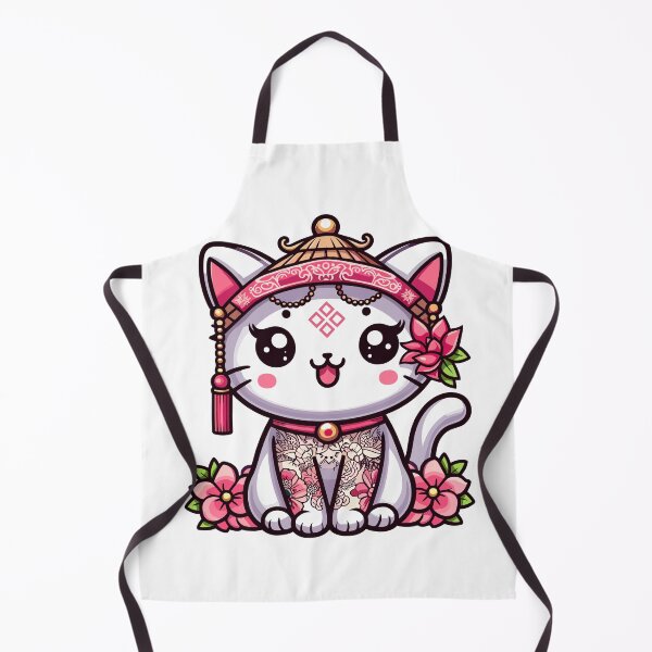 Item preview, Asian Cat - White Kawaii Japanese Cat designed and sold by JessArty ⭐⭐⭐⭐⭐.