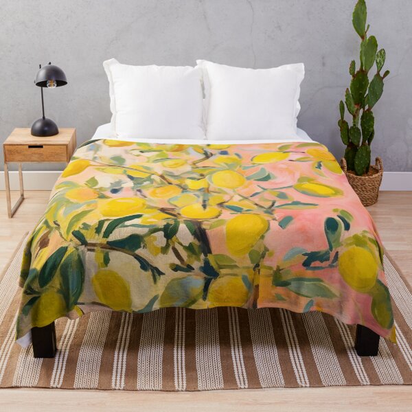 Item preview, Yellow Lemon Tree Boho Pink Citrus designed and sold by trajeado14.