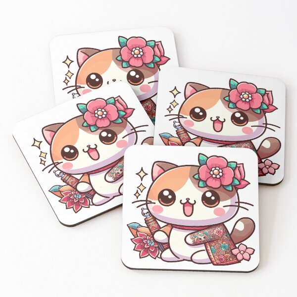 Item preview, Asian Cat - Cute Kawaii Cat With Asian Inspired designed and sold by JessArty ⭐⭐⭐⭐⭐.