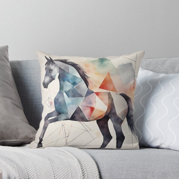 Item preview, Horse in watercolor with triangular and graphic pattern. designed and sold by kreativeadern.