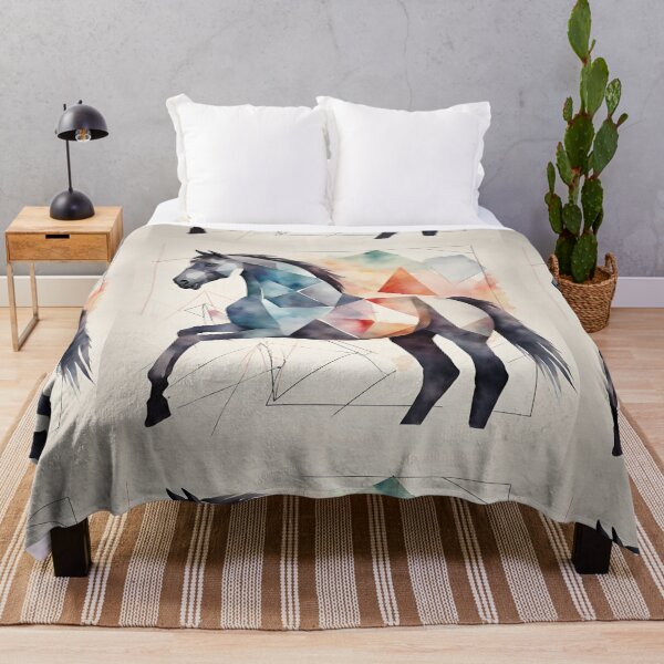 Item preview, Horse in watercolor with triangular and graphic pattern. designed and sold by kreativeadern.