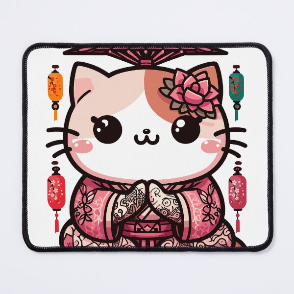 Item preview, Asian Cat - Kawaii Japanese Cat designed and sold by JessArty ⭐⭐⭐⭐⭐.