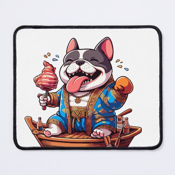 Item preview, the Papa bull dog eat BBQ travel on the boat designed and sold by olopaw.