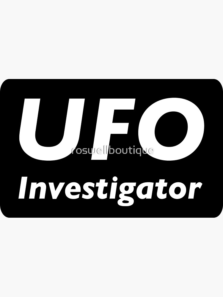 Thumbnail 3 of 3, Sticker, UFO Investigator designed and sold by roswellboutique.