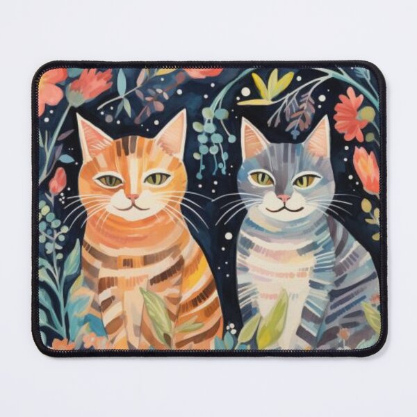 Item preview, Boho Cats in Love: Whimsical Night Sky and Floral Bliss designed and sold by sweet1342.