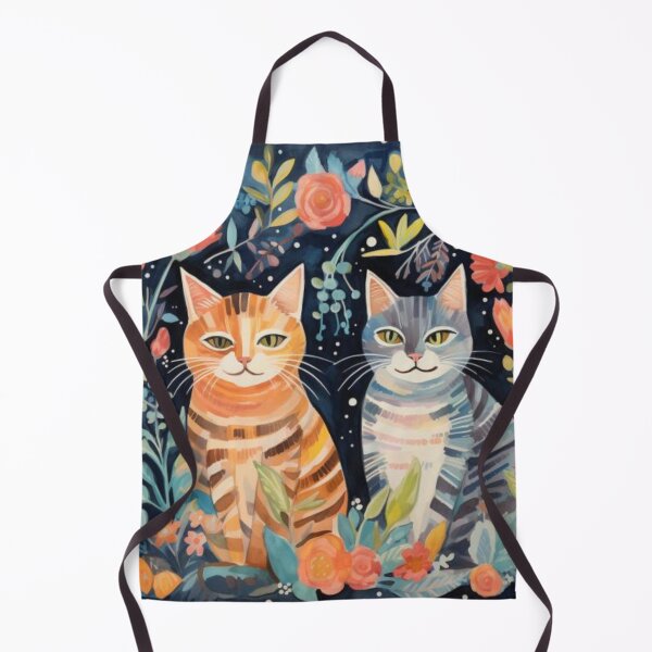 Item preview, Boho Cats in Love: Whimsical Night Sky and Floral Bliss designed and sold by sweet1342.