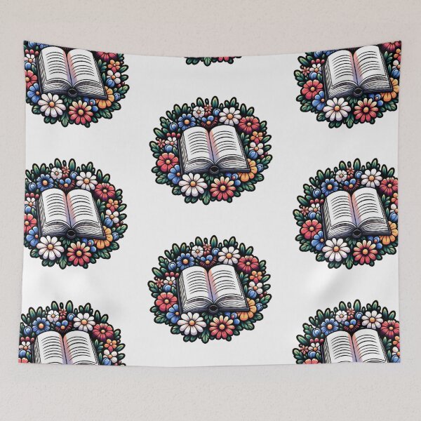 Item preview, Open Book with Flowers Cottagecore Style designed and sold by Truck Stop One.