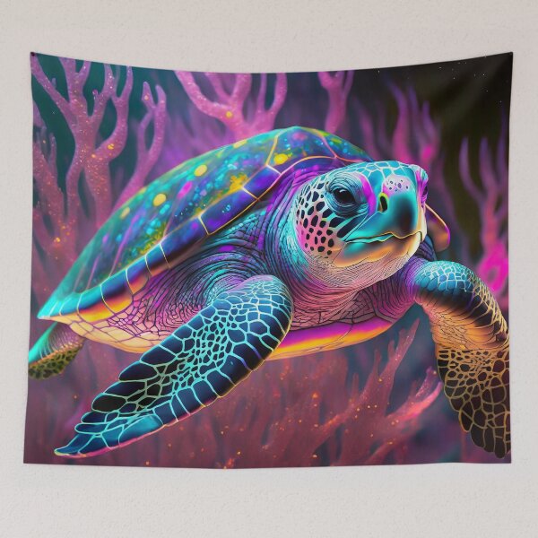 Item preview, Neon Sea Turtle In Pink Coral designed and sold by JohnXD247.