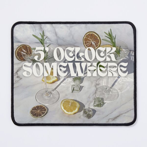 Item preview, 5'0 Clock Somewhere Cheers Fancy Print designed and sold by Femme Pastel Collective.