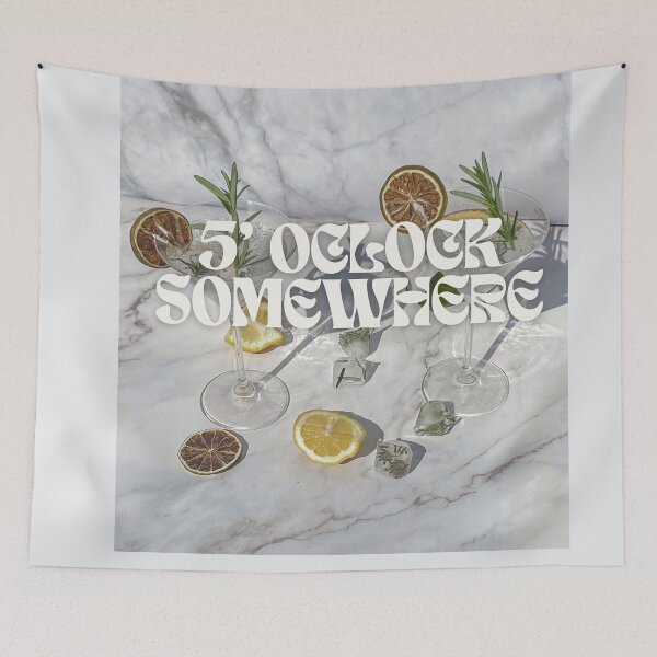 Item preview, 5'0 Clock Somewhere Cheers Fancy Print designed and sold by Femme Pastel Collective.