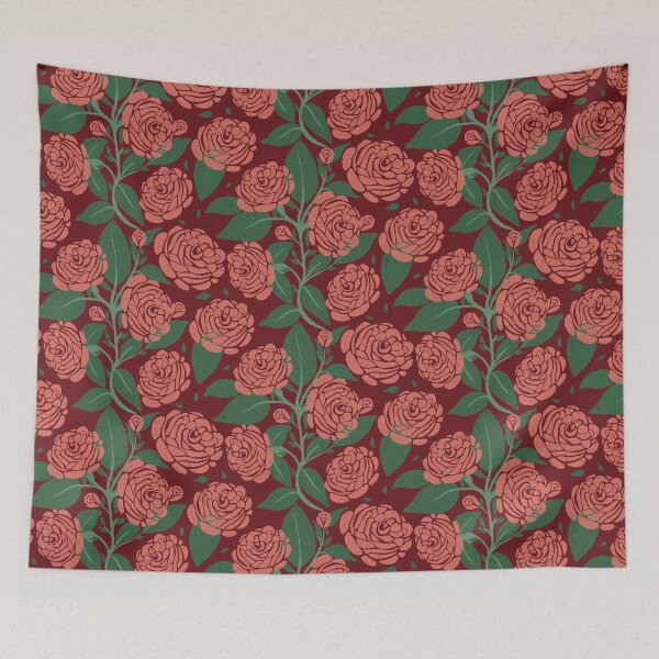 Item preview, Moody Valentine's Roses in Pink and Green designed and sold by YorkvilleStudi.
