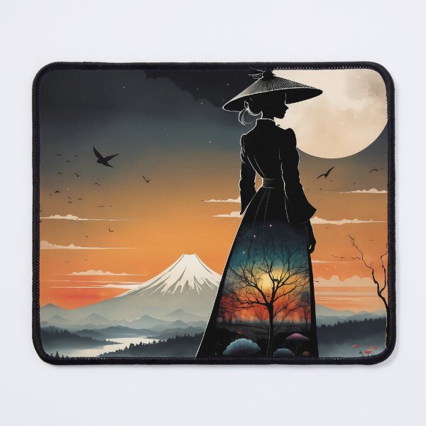 Artikelvorschau, Schöne Silhouette einer Frau auf dem Fuji entworfen und verkauft von MindFrank.