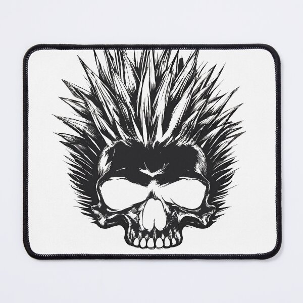 Item preview, The skull with a mohawk is a rebellious icon, emanating the energy of punk rock and untamed freedom. Dark theme. designed and sold by MjKris.