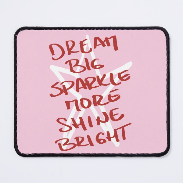 Item preview, Printable quote Dream big, shine brighter, shine bright. Modern wall art of inspirational phrase in red letters and pink background to decorate your home designed and sold by AlarconStudio.
