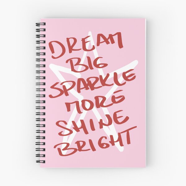Item preview, Printable quote Dream big, shine brighter, shine bright. Modern wall art of inspirational phrase in red letters and pink background to decorate your home designed and sold by AlarconStudio.
