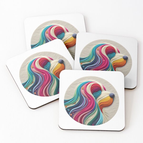 Item preview, Furry Multicolor Felt Dog Minimalist Illustration designed and sold by GALUMARKET.