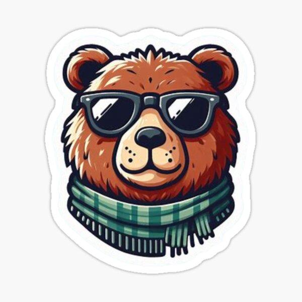 Bear head bear with sunglasses' Sticker